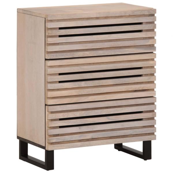 ARDEBO.de - Sideboard Weiß 60x34x75 cm Massivholz Mango