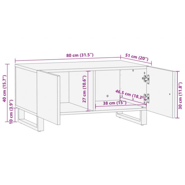 Couchtisch Braun 80x51x40 cm Massivholz Mango