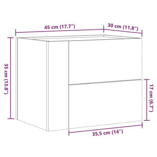 Wand-Nachttische 2 Stk. Schwarz 45x30x35 cm