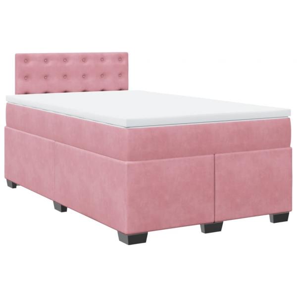 Boxspringbett mit Matratze Rosa 120x200 cm Samt