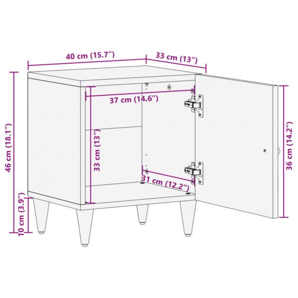 Nachttisch 40x33x46 cm Massivholz Mango