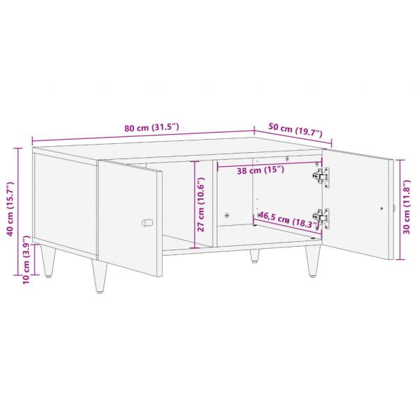 Couchtisch 80x50x40 cm Massivholz Mango