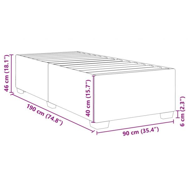 Bettgestell ohne Matratze Hellgrau 90x190 cm Samt