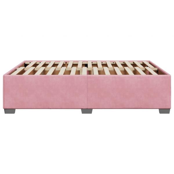 Bettgestell Rosa 140x190 cm Samt