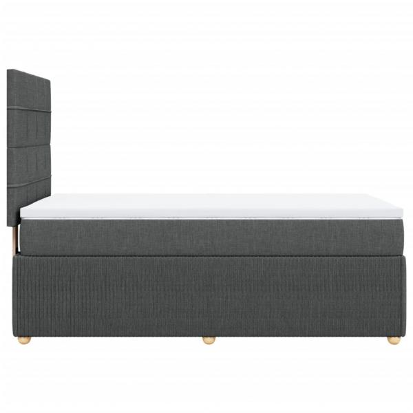 Boxspringbett mit Matratze Dunkelgrau 90x190 cm Stoff