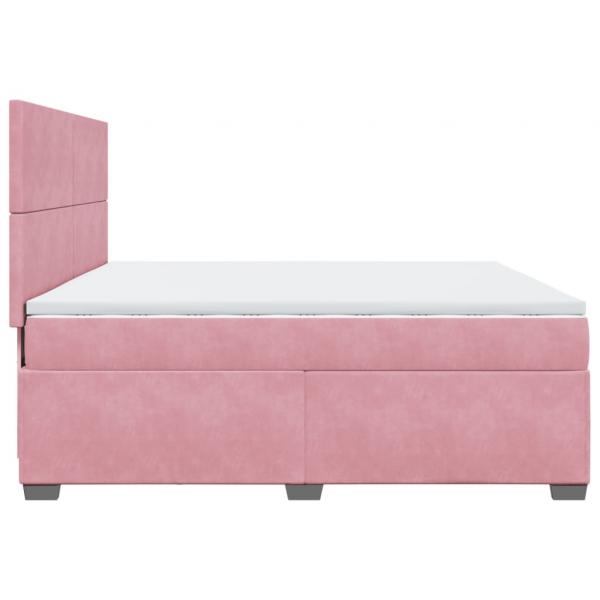 Boxspringbett mit Matratze Rosa 200x200 cm Samt