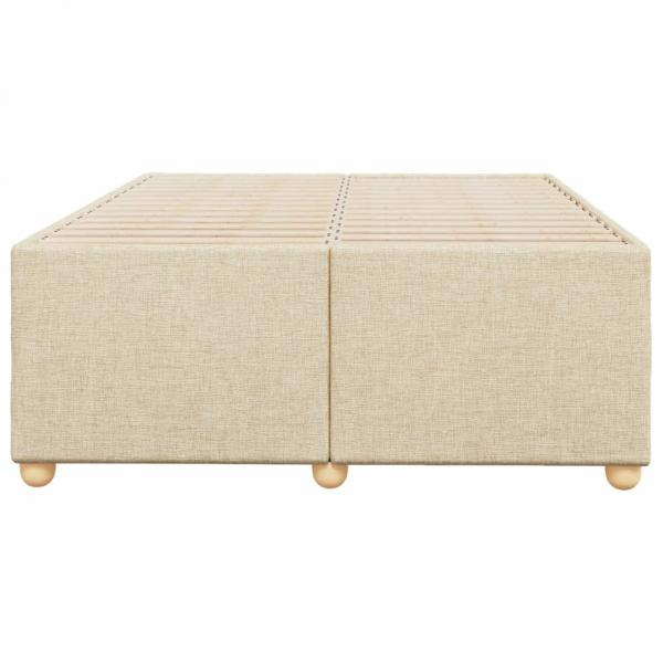 Bettgestell ohne Matratze Creme 120x200 cm Stoff