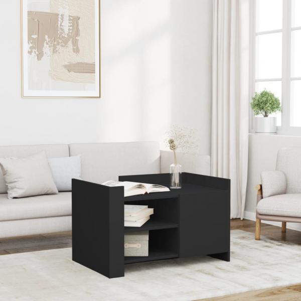 ARDEBO.de - Couchtisch Schwarz 80x50x50 cm Holzwerkstoff