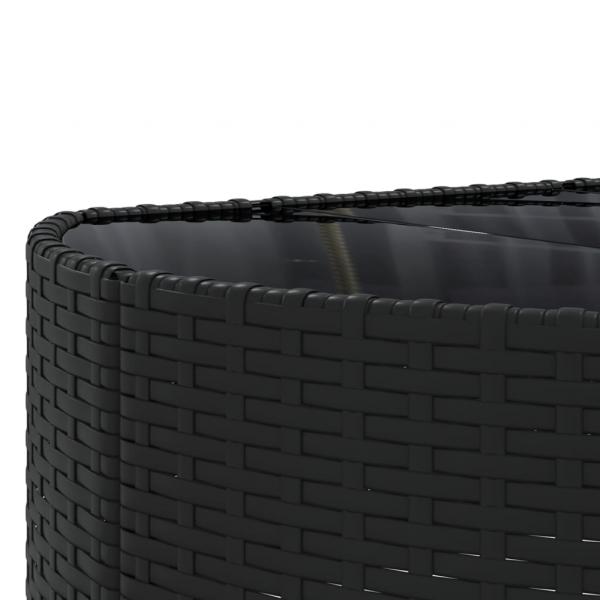 10-tlg. Garten-Sofagarnitur mit Kissen Schwarz Poly Rattan