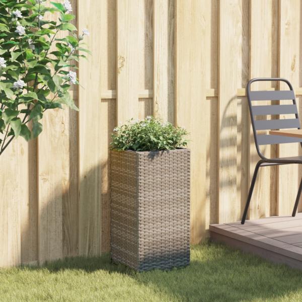 Pflanzkübel Grau 30x30x60 cm Poly Rattan