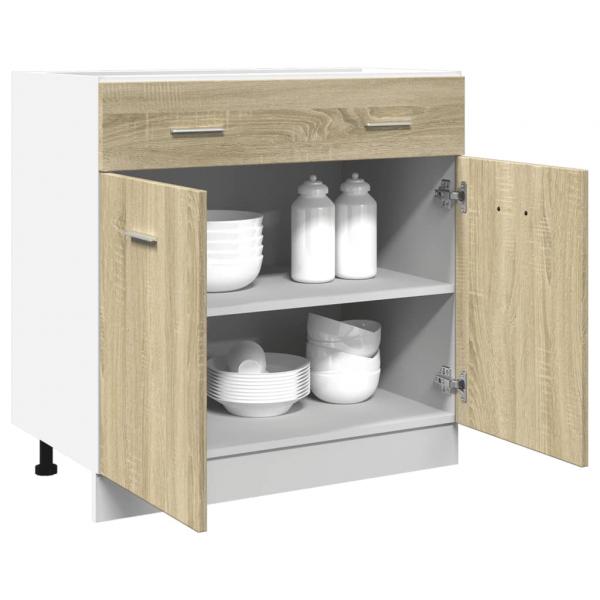 Schubunterschrank Sonoma-Eiche 80x46x81,5 cm Holzwerkstoff