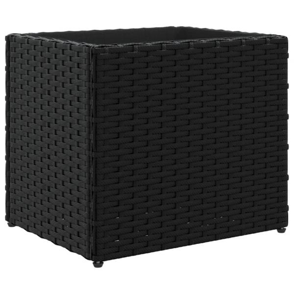 Pflanzkübel Schwarz 36x30x32 cm Poly Rattan