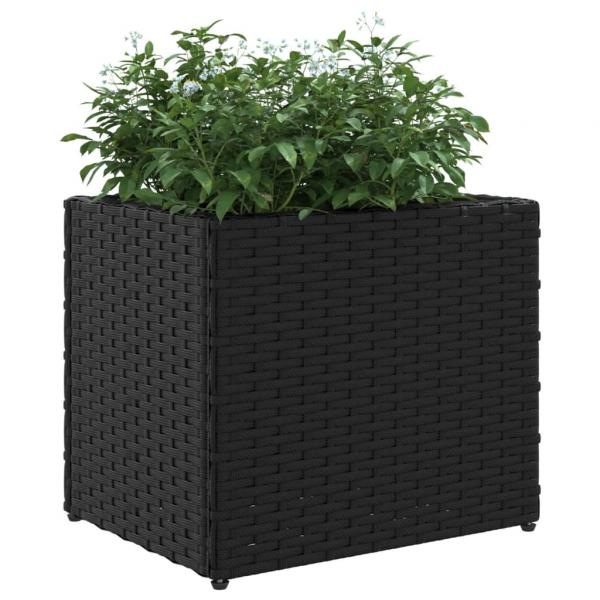 Pflanzkübel Schwarz 36x30x32 cm Poly Rattan