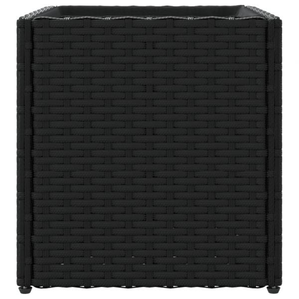 Pflanzkübel Schwarz 36x30x32 cm Poly Rattan