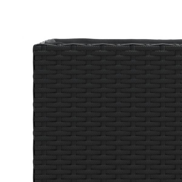 Pflanzkübel Schwarz 36x30x32 cm Poly Rattan