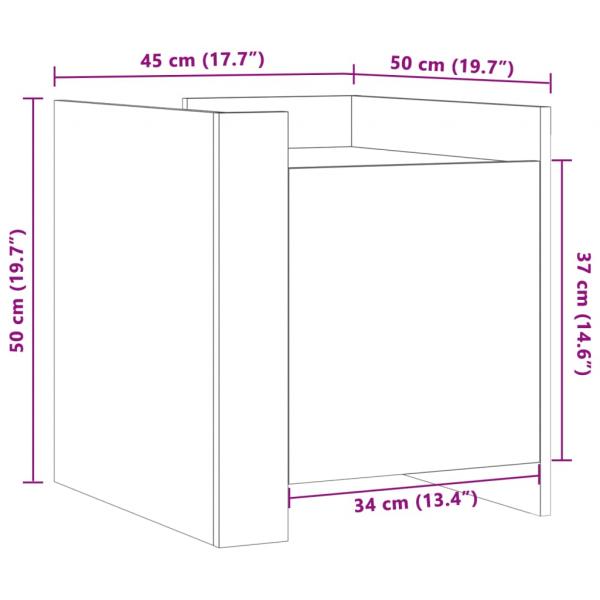 Nachttisch Betongrau 45x50x50 cm Holzwerkstoff