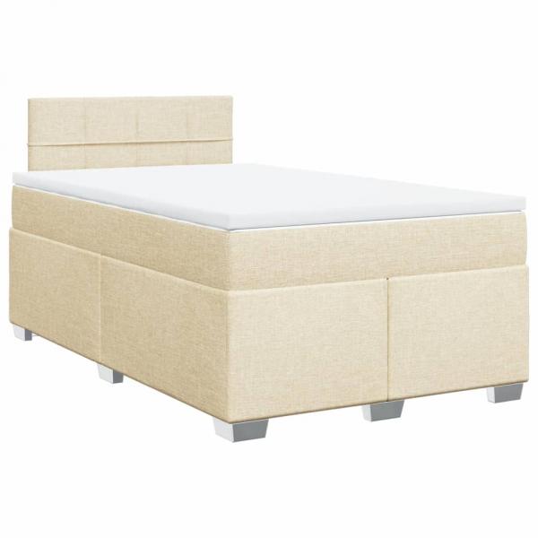 Boxspringbett mit Matratze Creme 120x190 cm Stoff