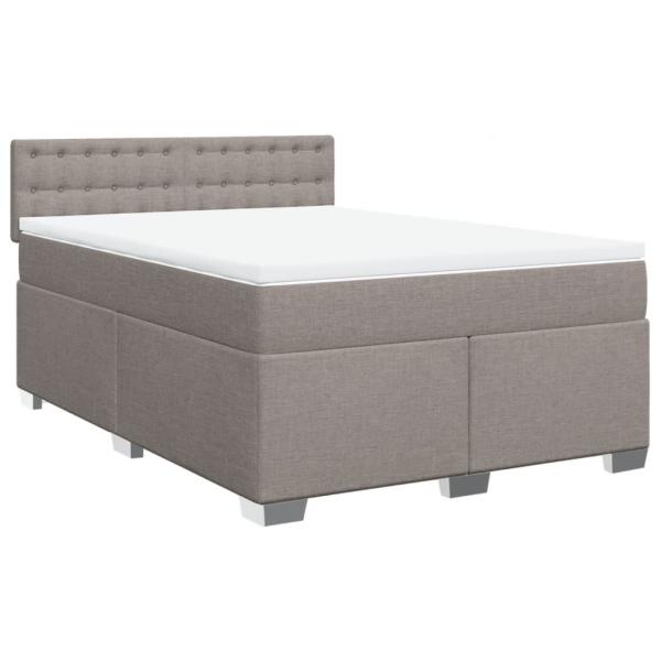 Boxspringbett mit Matratze Taupe 160x200 cm Stoff