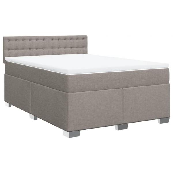 Boxspringbett mit Matratze Taupe 140x200 cm Stoff