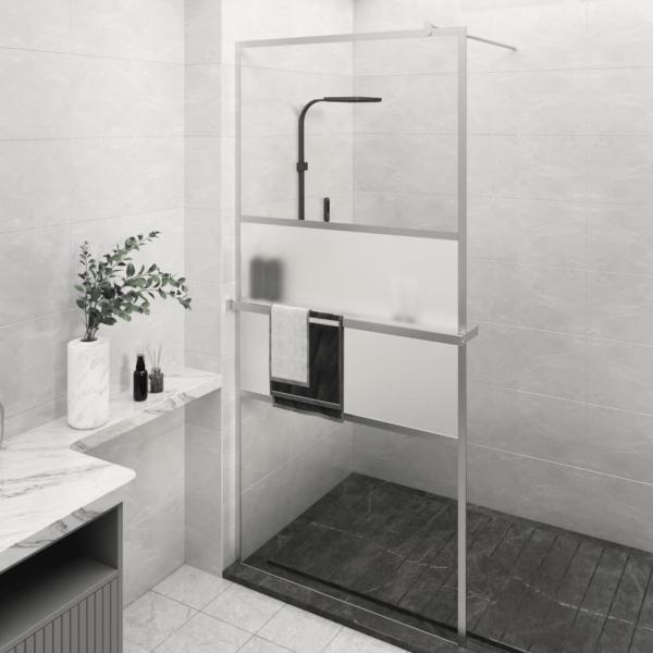 ARDEBO.de - Duschwand mit Ablage für Walk-In-Dusche Chrom 100x195 cm ESG