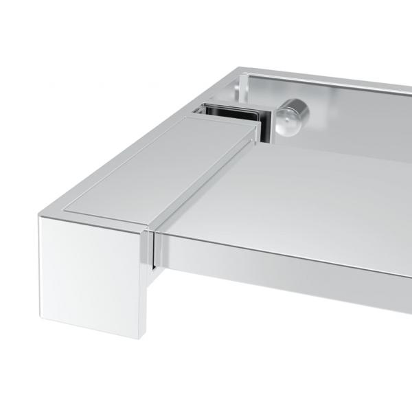 Duschwand mit Ablage für Walk-In-Dusche Chrom 100x195 cm ESG