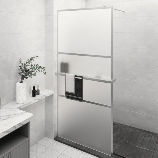 ARDEBO.de - Duschwand mit Ablage für Walk-In-Dusche Chrom 80x195 cm ESG