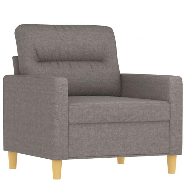 Sessel mit Hocker Taupe 60 cm Stoff