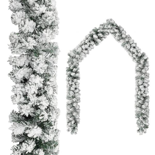 ARDEBO.de - Weihnachtsgirlande mit Schnee Grün 20 m PVC