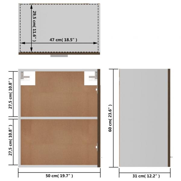 Hängeschrank Braun Eichen-Optik 50x31x60 cm Holzwerkstoff