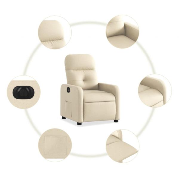 Relaxsessel Elektrisch Creme Stoff