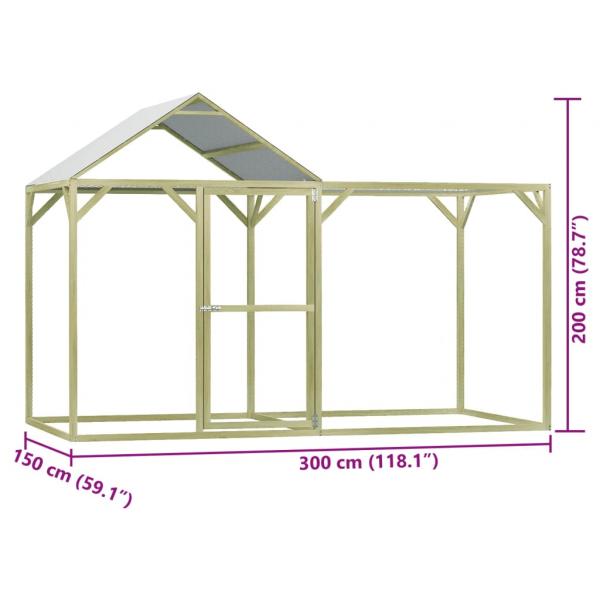 Hühnerkäfig 3x1,5x2 m Stahl