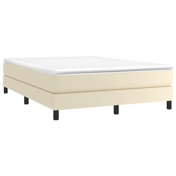 Boxspringbett mit Matratze Creme 140x200 cm Kunstleder