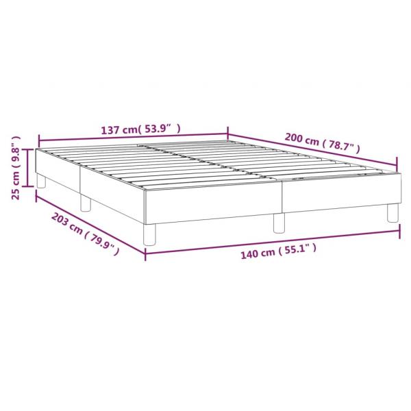 Bettgestell Creme 140x200 cm Kunstleder