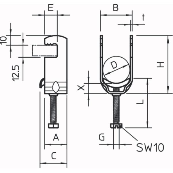 OBO Bettermann Bügelschelle mit Metalldruckwanne 16-22mm, St, FT (100 ST)