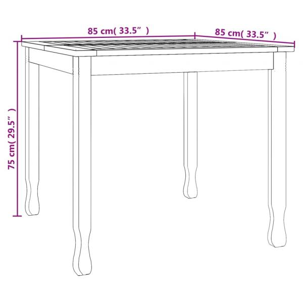 Garten-Esstisch 85x85x75 cm Massivholz Teak