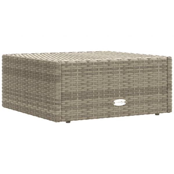 Gartenhocker mit Kissen Grau Poly Rattan