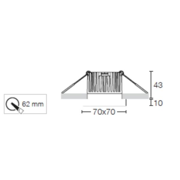 The Light Group GF Design Squary weiß 9W, 36°, 3000K, CRI>90