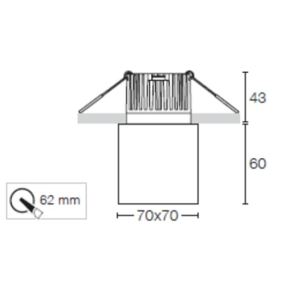 The Light Group GF Design Tubo schwarz 9W, 36°, 3000K, CRI>90