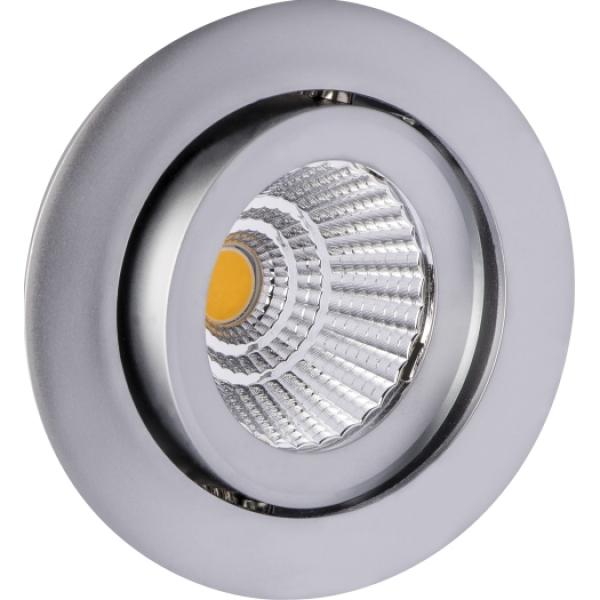 ARDEBO.de - LED Einbaustr. 10W, chrommatt rund, 3000K warmweiß, 40°