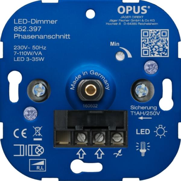 OPUS Dreh-ESL u. LED-Dimmer 250 V