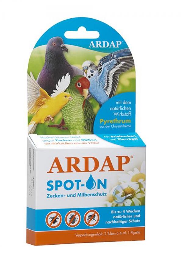 ARDEBO.de Ardap Spot-On für Ziervögel/Brieftauben  2 x 4.0 ml