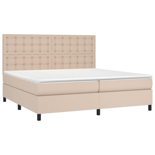 Boxspringbett mit Matratze & LED Cappuccino-Braun 200x200cm