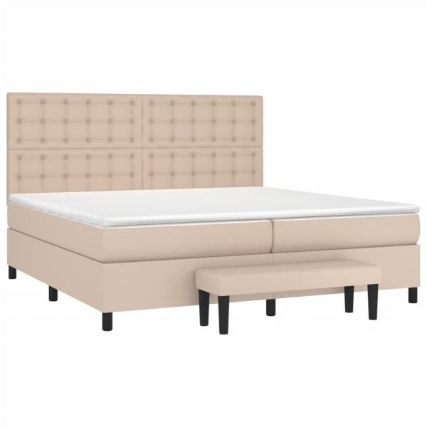 Boxspringbett Matratze Cappuccino-Braun 200x200cm Kunstleder