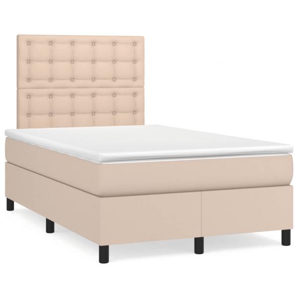 Boxspringbett Matratze Cappuccino-Braun 120x200cm Kunstleder