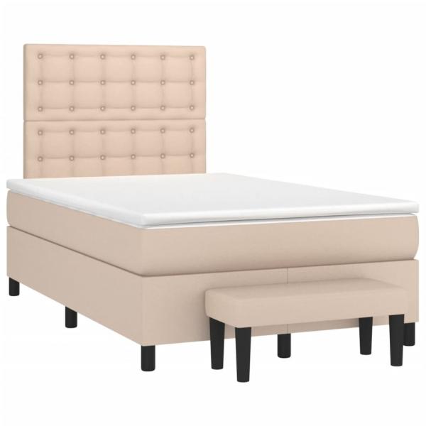 ARDEBO.de - Boxspringbett Matratze Cappuccino-Braun 120x190 cm Kunstleder