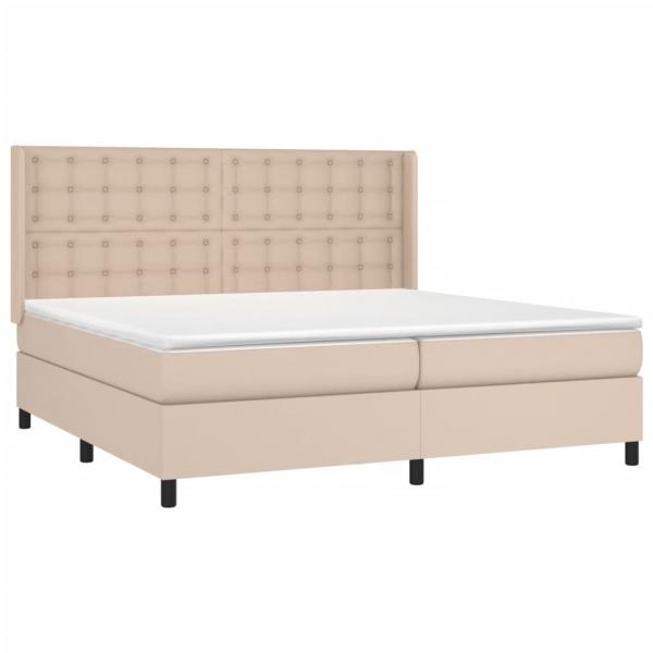 Boxspringbett mit Matratze & LED Cappuccino-Braun 200x200cm