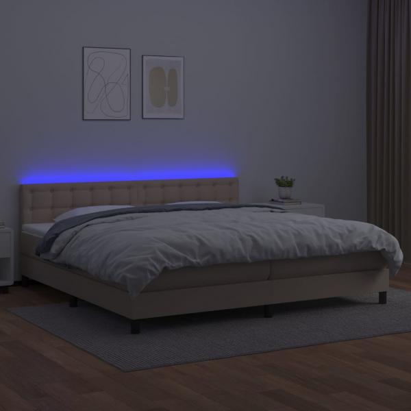 Boxspringbett mit Matratze & LED Cappuccino-Braun 200x200cm