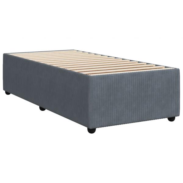 Boxspringbett mit Matratze Dunkelgrau 100x200 cm Samt