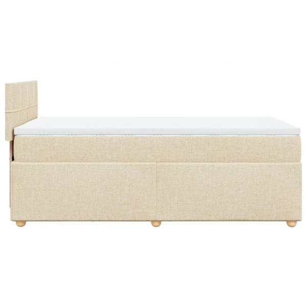 Boxspringbett mit Matratze Creme 90x190 cm Stoff