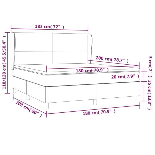 Boxspringbett mit Matratze Dunkelgrün 180x200 cm Samt